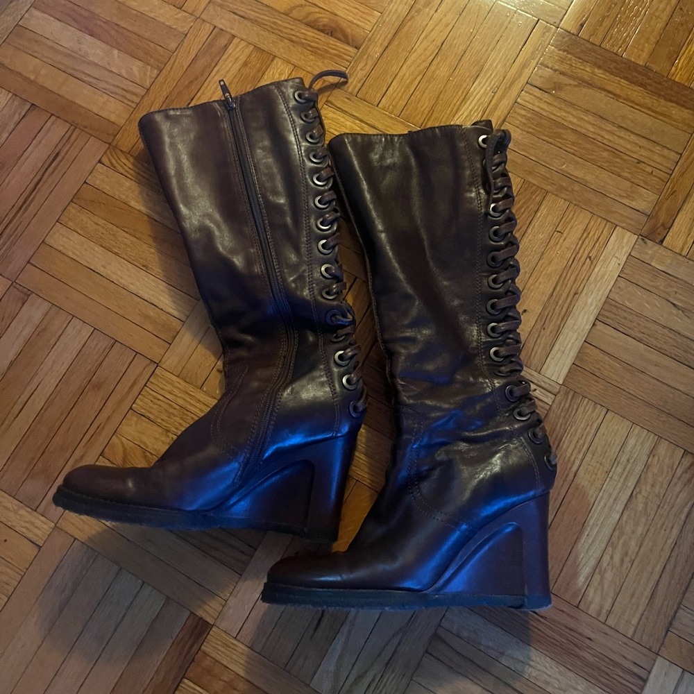 Apepazza Dark Brown Lace-Up Heeled Boots